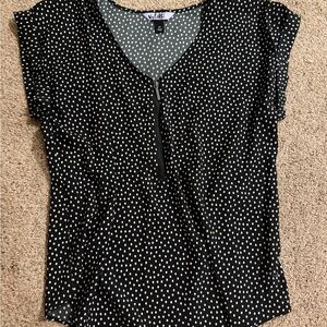 Black and White Polka Dot Blouse